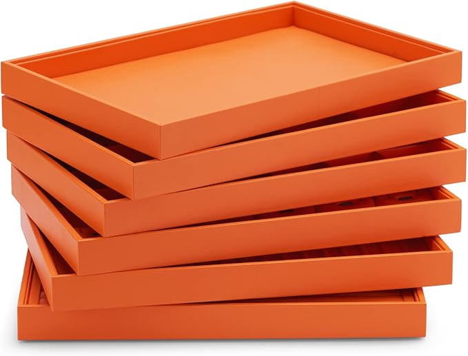 Oirlv Luxury Leather Ring Earring Organizer Tray Stackable Jewelry Display Tray Ring Storage