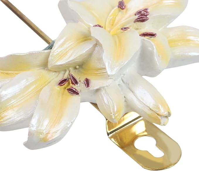 Oedema 3 Pcs Decorative Wall Hooks Resin Vintage Flower Key Hooks Wall Mount Coat Rack Hanger for Hanging Coats, Hats, Bags