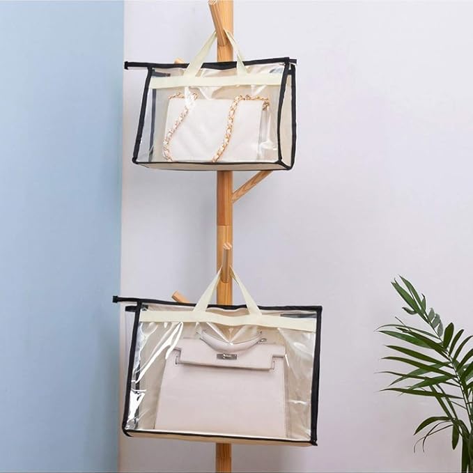 CINPIUK Clear Handbag Storage Bags Purse Organizer for Closet, Zipper Hanging Storage Bag for Handbags, S, 2PCS