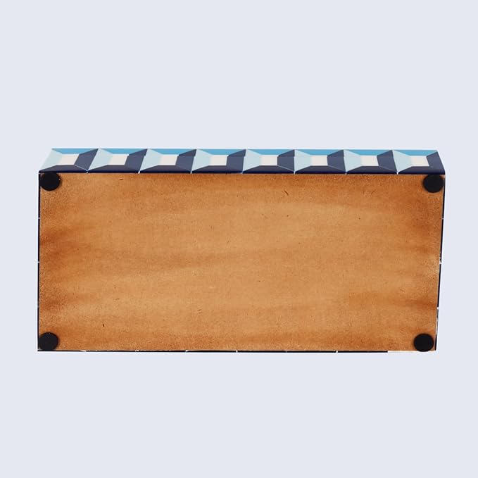 Handicrafts Home Large Decorative Storage Box 12x6– Coffee Table Organizer Box, Modern Home Décor Accent, Keepsake Memory Box, Jewelry Storage Box, Boho Decorative Box with Lid for Shelf, Mantle Decor