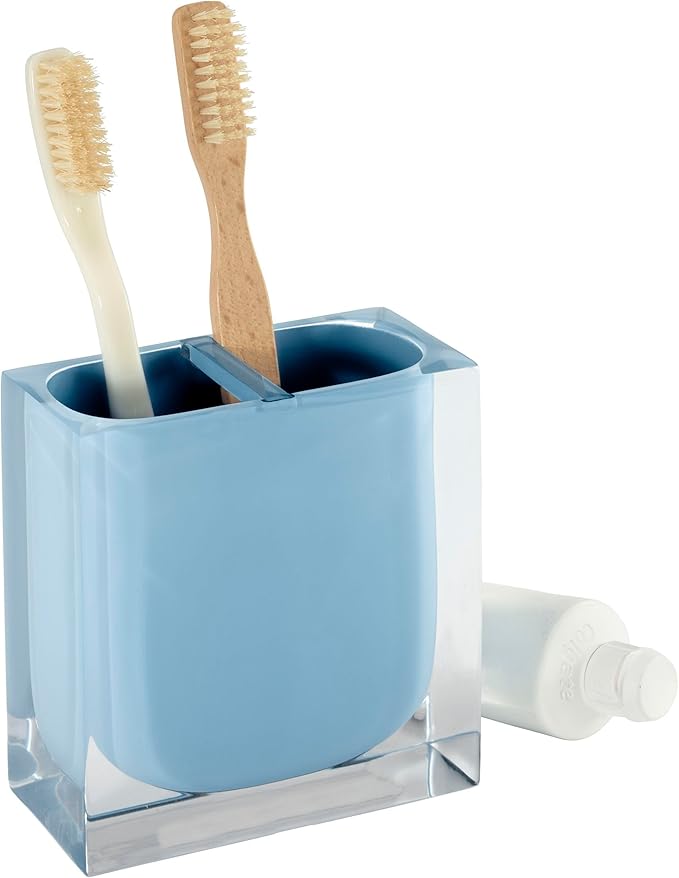 Izod - Toothbrush Holder, Resin Countertop Accessories, Dorm Room Essentials, Modern Home Decor (Marina Collection, Blue)