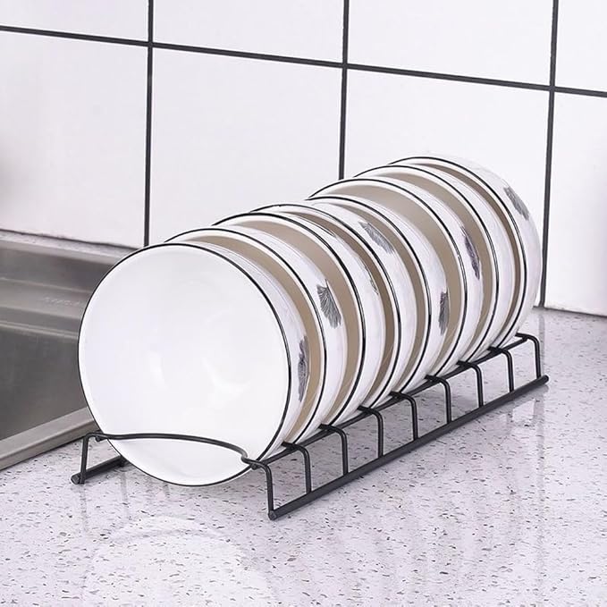 Small Dish Drainer,Stainless Steel Bowl Drying Rack for Kitchen Counter Organizer Storage, Storage Shelf, Black, Silver, DTB-200