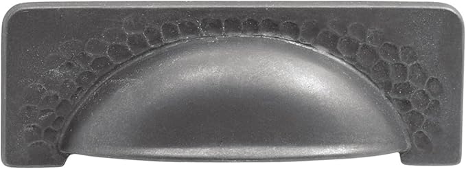 Hickory Hardware 1 Pack Solid Core Kitchen Cabinet Pulls, Luxury Cabinet Handles, Hardware for Doors & Drawers, 3-3/4 Inch (96mm) Hole Center, Black Iron, Craftsman Collection