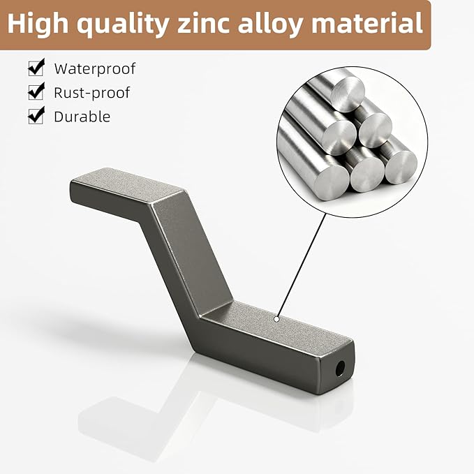 Heavy Duty Wall Hooks for Hanging, 40 lbs Single Coat Hooks & Towel Hooks Wall Mounted, Rust-Resistant Zinc Alloy Hooks for Bathroom, Mudroom, Door, Barn, Farmhouse (2, Grey)