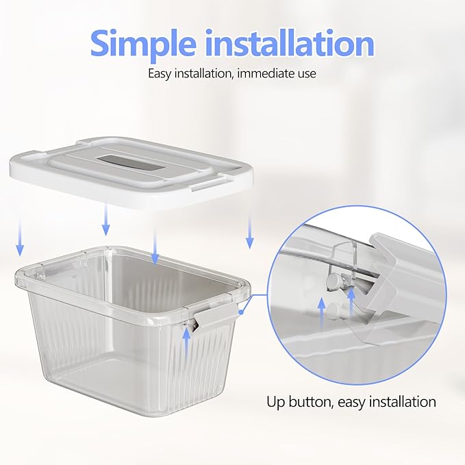 Stackable Plastic Storage Bins with Lids, 3 Pack (6, 10, 17 Quart) BPA-Free Containers, Top Handle and Safty Locks for Moving, Dorm, Garage, Closet - Clear