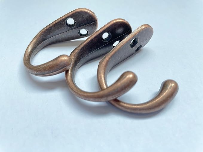 6 Pack Coat Hooks Heavy Duty, Antique Copper Single Entryway Hooks for Wall Door, Metal Utility Hook for Hanging Clothes Jackets Robes Towels Hats Keys Bags Cups