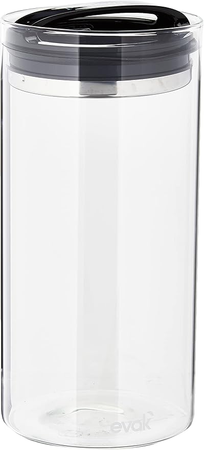 Prepara Evak Compact Glass Food Storage, Extra Large, Black