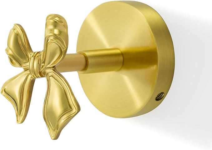 Brass Bird Coat Rack Robe Wall Hooks Hat Dragonfly Hanger for Bedroom Kitchen Various Shapes Animal Deer Decor Home Accessories (1, Bowknot D)