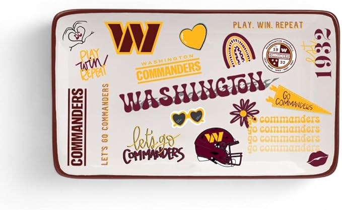 The Memory Company Officially Licensed NFL Team Spirit Ceramic Trinket Tray, Decorative Storage Catch-All, Home & Office Organizer, Gift for Football Fans