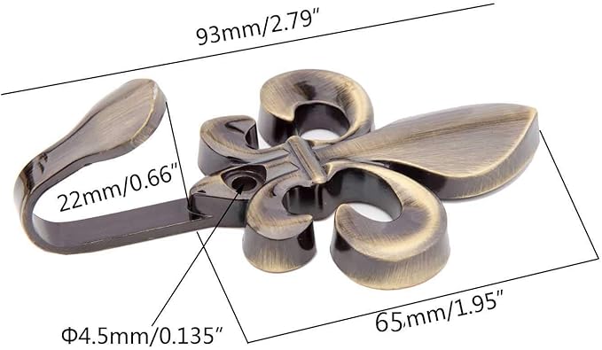 Bathroom Towel Hooks, Decorative Wall Hooks Coat Hooks Heavy Duty Metal Hooks Wall Mounted Hanging Hooks for Hanging Key Purse Robe Hat Scarf Belt Handbag Cup Mug 4 Pack (Bronze)