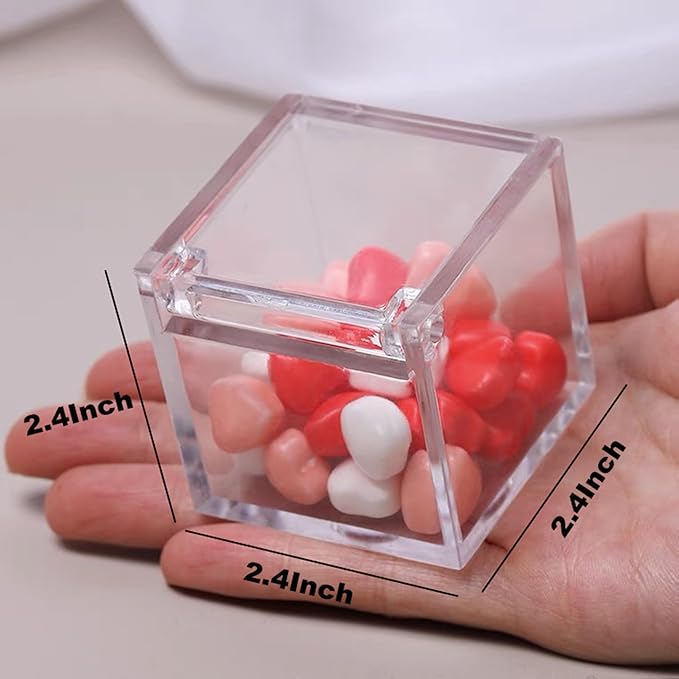 Acrylic Hinge Lid Box Clear Display Box with Lid Small Acrylic Multipurpose Storage Box for Keepsakes, Jewelry, Trinkets