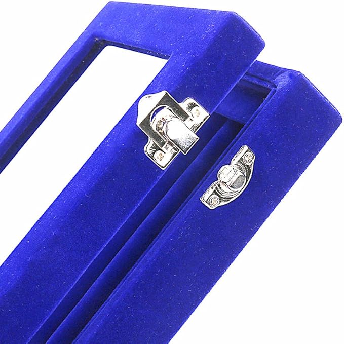 Velvet Glass Jewelry Display Storage Box Ring Earrings Jewelry Box Ring Holder Case, 2 Clasps