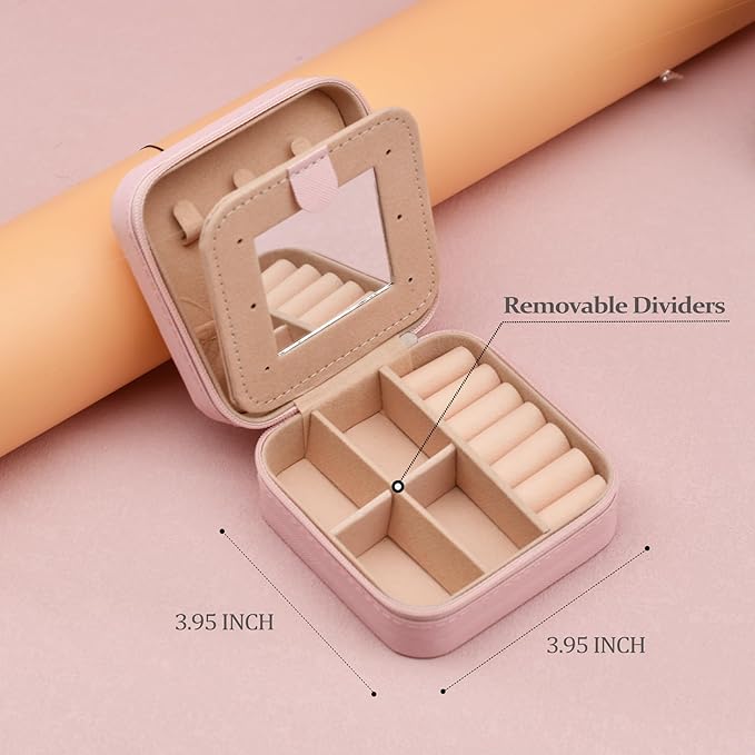 MODENGKONGJIAN Travel Jewelry Case for Women Fashion, Ring Necklace Earring Jewelry Holder Organizer Box, Small Portable Jewellery Storage, Christmas Gifts Initial X