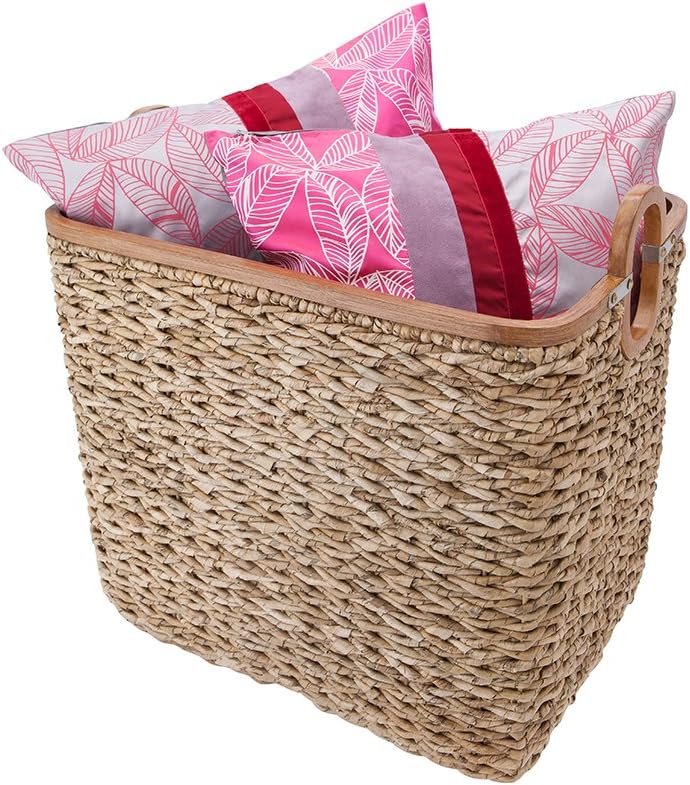 KOUBOO Sea Grass Anson Storage Basket, Versatile Basket, Laundry Room Organizer, Cube Storage, Bathroom Shelves, Dog Toy Basket, Hamper Basket, Brown
