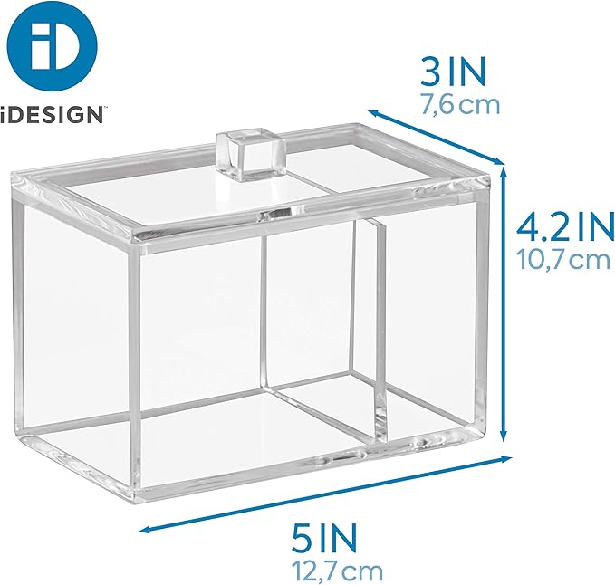 iDesign Clarity Wall Mount Nail Polish Storage Rack with 3 Shelves for Bathroom, Vanity, Closet, Bedroom, Set of 1, Canister