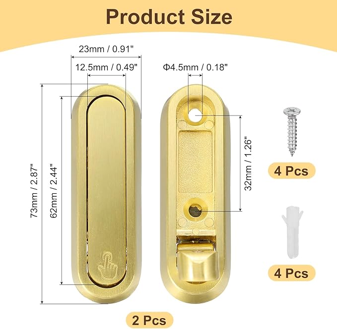 uxcell 2Pcs Foldable Wall Hooks, Aluminum Alloy Heavy Duty Wall Mounted Folding Coat Hooks with Mounting Accessories Space-Saving for Hanging Coat Towels Hat Bags, Oval, Brushed Gold