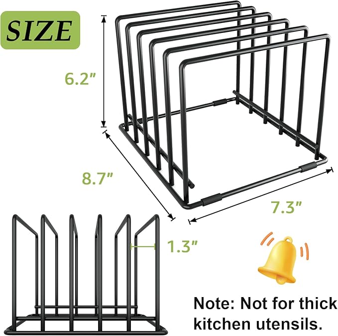 2-Pack Baking Sheet Organizer Rack â 5-Slot Bakeware & Cookie Tray Holder for Kitchen Cabinet or Countertop, Stainless Steel Cutting Board Rack with Rust-Resistant Frame & Anti-Slip Feet