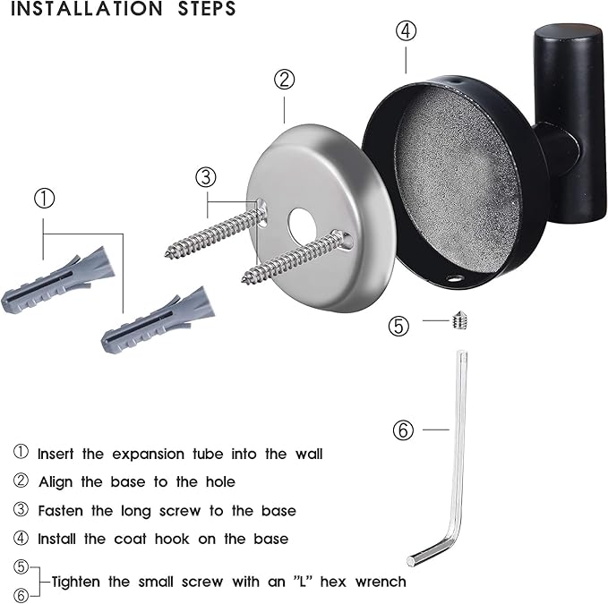 Bathroom Robe Towel Hooks Coat Matte Black Wall Hook Stainless Steel Heavy Duty Door Hanger Towel Robe Clothes Cabinet Closet Sponges Hook for Bathroom Bedroom Kitchen Hotel Pool 16 Packs