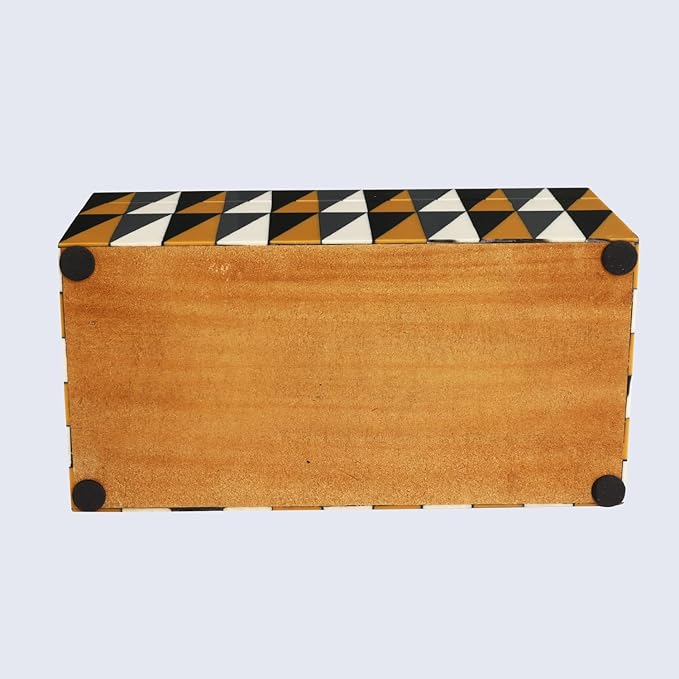 Handicrafts Home Large Decorative Storage Box with Lid – Black and White Keepsake Storage Box, Decorative Jewelry & Memory Box for Coffee Table, Shelf & Bedroom Decor – Puzzle Guild 10 x 5 x 5