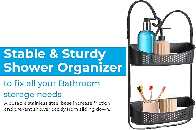 Shower Caddy Double Hanging Black