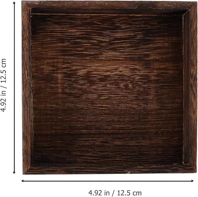 DOITOOL Wooden Jewelry Tray Solid Wood Vanity Organizer Small Retro Jewelry Holder Tray for Desktop Storage and Decorative Use