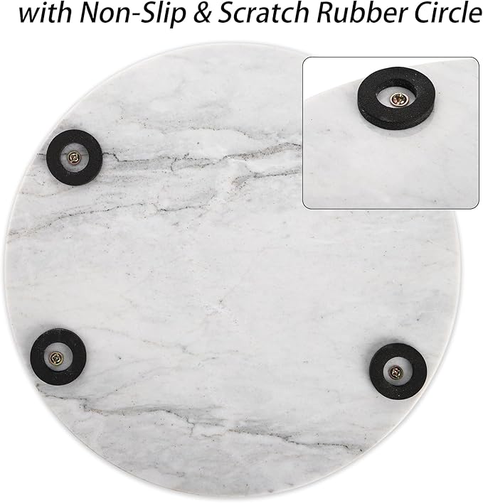 TOPZEA 10 Inch Marble Tray with Gold Handles, Round Vanity Organizer for Perfume, Jewelry, Trinket, Spa Supplies, Bathroom Countertop, Dresser Nightstand Display Tray Decor