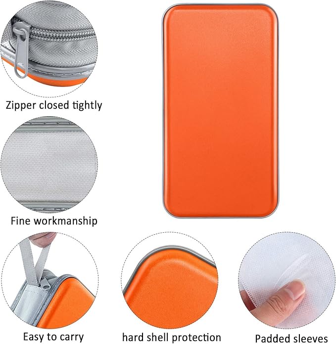 CD Case, DVD Case Holder 96 Capacity Hard Plastic CD DVD Disc Cases Storage Binder Wallet for Car Home Office Travel (Orange)