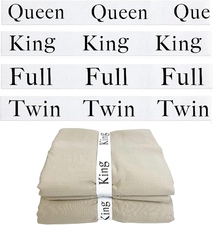 4Pcs Bed Sheet Organizer Bands, Sheet Organizers and Storage Label Bands, Sheet Label Set for Linen Closet Bedding Sheet Keeper Bedding Bands(Mix)