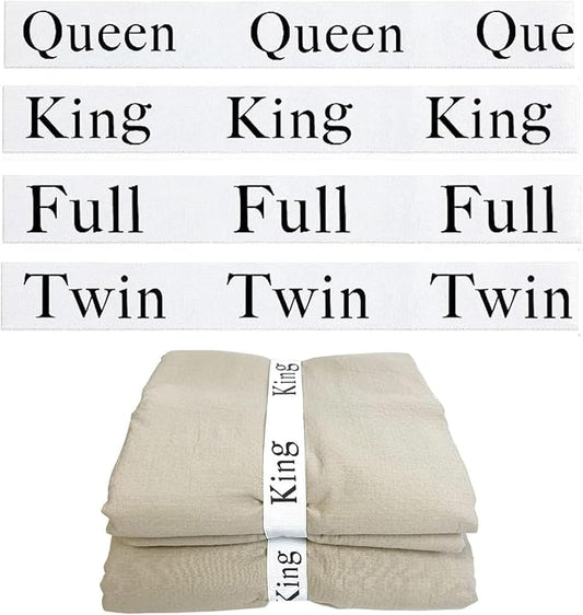 4Pcs Bed Sheet Organizer Bands, Sheet Organizers and Storage Label Bands, Sheet Label Set for Linen Closet Bedding Sheet Keeper Bedding Bands(Mix)