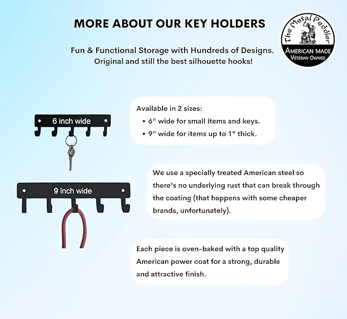 Deer Family #2 Key Rack Hanger - Small 6 inch Wide - Made in USA - Wall Mount