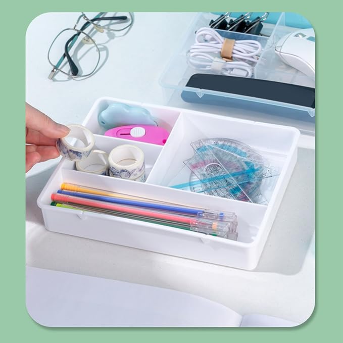 ZJchao Drawer Organizers, Classification Bathroom Drawer Organizer Bathroom and Storage Divider Tray for Office (Transparent)