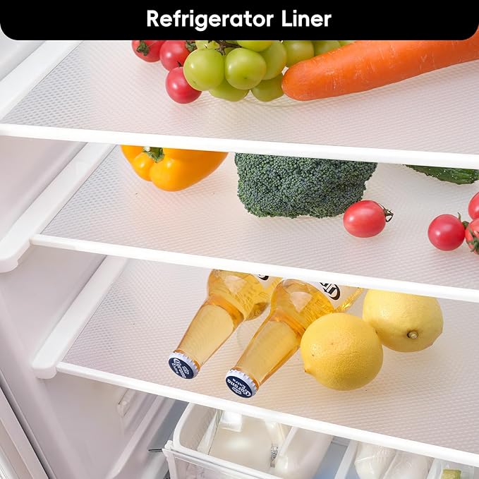 Shelf and Drawer Liner for Kitchen Cabinet,Non Adhesive Durable EVA Shelf Paper, Non Slip Waterproof Decorative Mats for Dresser Cupboard Refrigerator Bathroom Wire Grip Shelves(Clear,12 in X 30 Ft)