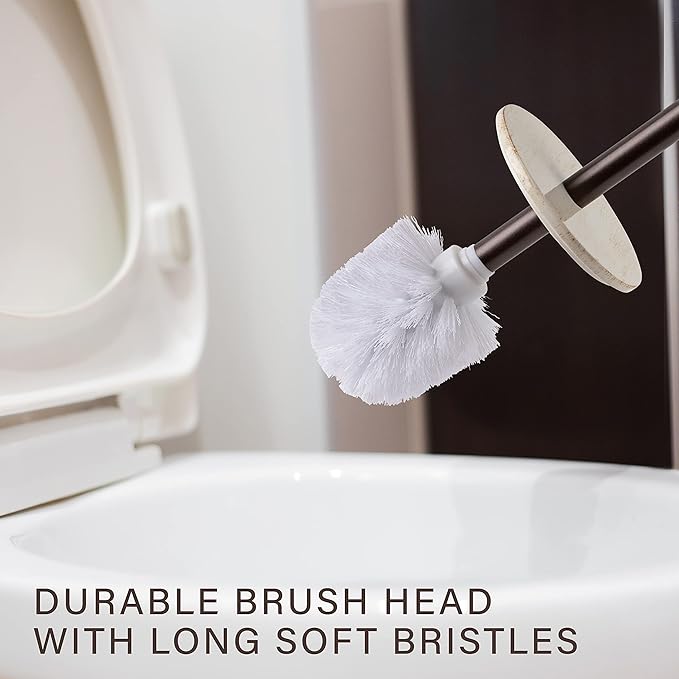 Creative Scents Rustic Luxe Bathroom Accessory Set - 6 Piece Modern Bathroom Sets Accessories Features: Toilet Brush and Holder, Tissue Cover, Soap Dispenser, Toothbrush Holder, Soap Dish & Tumbler