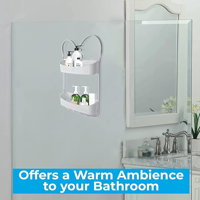 Blue Canyon Shower Caddy Double Hanging White