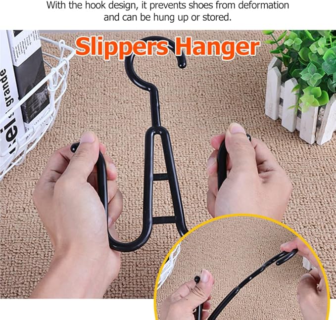 10Pcs Shoe Rack Shoes Hangers Drying Rack Towel Hook Double Hook Hanging Shoe Organizer for Home Kitchen Storage Black
