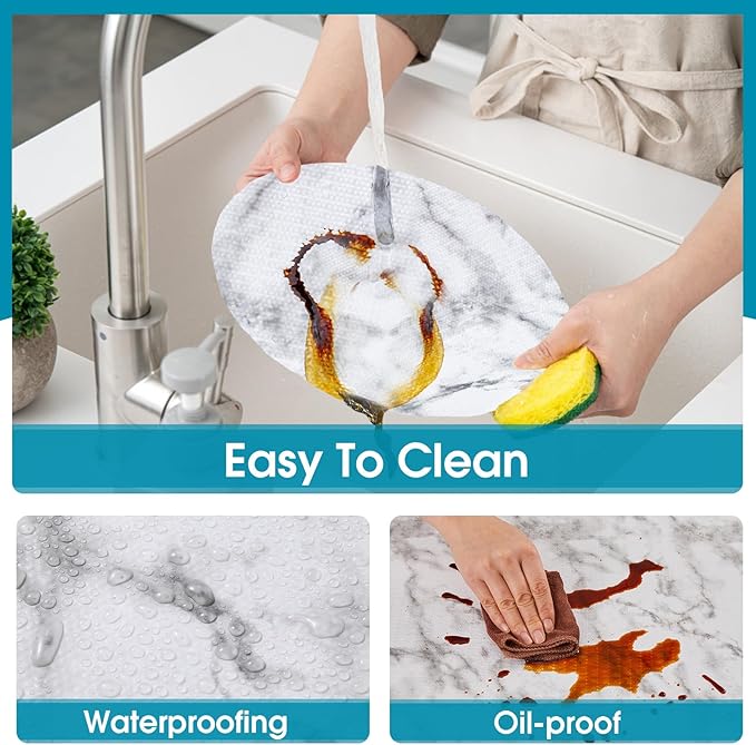 Coavas Extra Grip Thickened Shelf and Drawer Liner - Non-Adhesive Non-Slip Waterproof Mats for Kitchen Cabinets, Drawers, Shelves, Dresser & Cupboard, Easy Cut DIY (Marble, 24IN x 20FT)