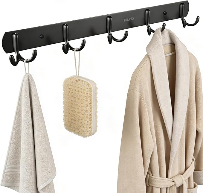 SOLVEX Coat Rack Wall Mount,2 Pack Coat Hooks Wall Mount, Hat Rack Key Holder Bag Hanger for Wall,Wall Hooks for Hanging,Purse Hanger Towel Hooks for Bathroom SP-60303-N