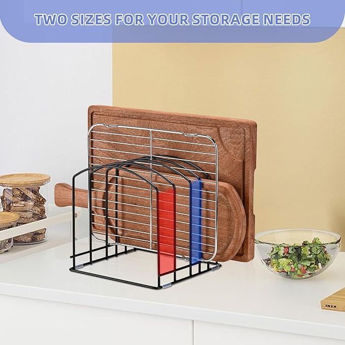 5-Slot Cutting Board Organizer, Bakeware Organizer, and Kitchen Cabinet Organizer for Baking Trays and Cookie Sheets (2pcs Mix packed)