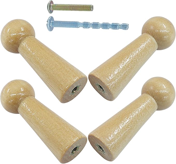 10Pcs Wooden Screw-On Hooks, Solid Wooden Wall Hooks Screw-On Coat Hooks, DIY Wood Coat Hooks for Hanging Jacket/Towel/Mug/Clothes Crafts(Style-3,Log Color)