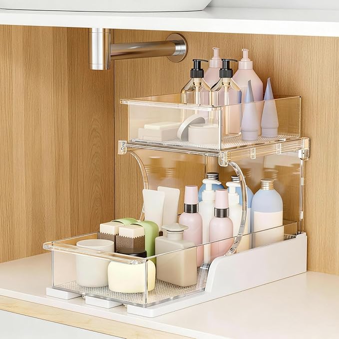 Dayacoco 2 Tier Bathroom Organizers and Storage, Bathroom Counter Organizer, Under Sink Organizer Bathroom, Bathroom Under Sink Organizer, Bathroom Vanity Organizer, New for 2026, 1 Pack