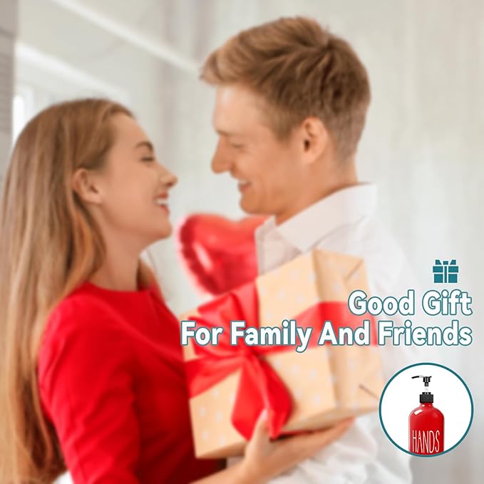 Glass Soap Dispenser Set 2 Pack,16 Oz Dish Soap Dispenser for Kitchen Sink,Red Kitchen Accessories and Kitchen Decor,Red Decorations and Kitchen Utensils for Kitchen