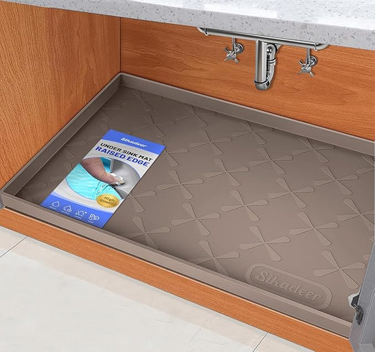 SIKADEER 40" x 22" Under Sink Mat Waterproof, Silicone Mat Kitchen Drawer Shelf and Cabinet Liner, Sink Protector for Kitchen Organizers and Storage, Boot Tray Pet Food Mats