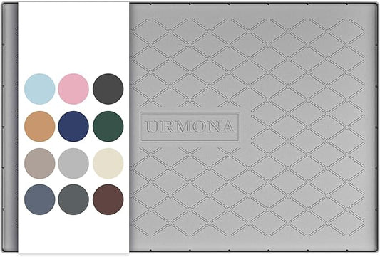 URMONA 31" x 22" Waterproof Silicone Mat in Multiple Sizes & Colors, Under Sink Mat for Kitchen & Bathroom, Pet Food Pad for Dogs & Cats, Kitchen Cabinet Liner, Multi-Purpose for Storage(Light Grey)