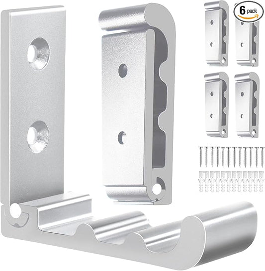 OHIYO 6 Pack Folding Wall Hooks, Heavy Duty Space-Saving Foldable Design Wall Mounted Multi-Purpose Hooks for Coats, Towels, Hats, Backpacks (Silver)