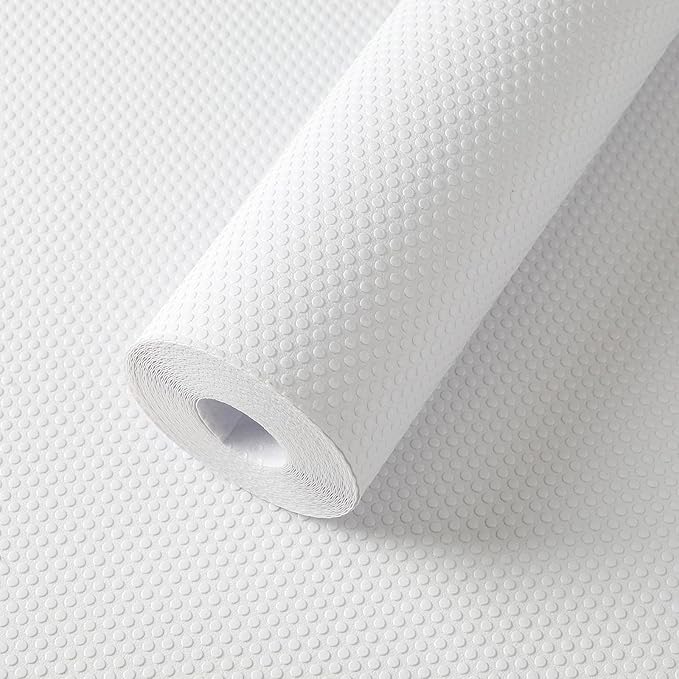 FLPMIX Shelf Liners for Kitchen Cabinets: 23" Wide Waterproof Under Sink Mats - Non-Adhesive Easy to Cut Large Drawer Liner for Pantry Cupboard 23" x 300" White