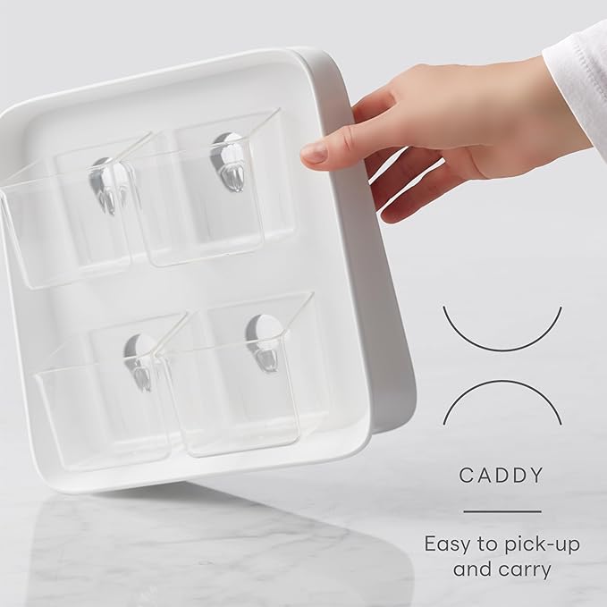 YouCopia TeaStand Tea Bag Organizer with Clear Removable Bins, Cabinet or Pantry Storage Caddy, 80-Bag