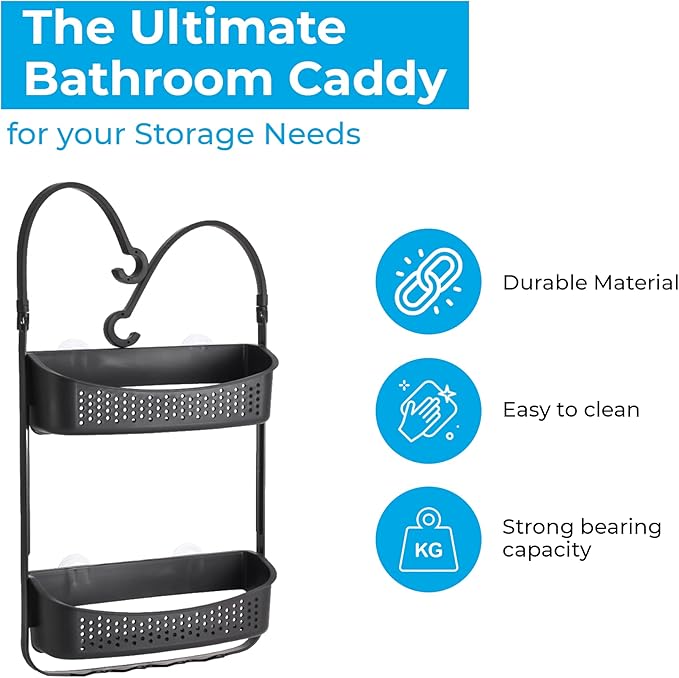 Shower Caddy Double Hanging Black