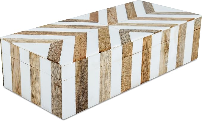 Handicrafts Home Decorative Storage Box 10x6 – Remote Organizer Box with Lid, Modern Decorative Keepsake Box, Boho Shelf Décor, Memory Box for Photos or Letters, Decorative Box for Table Décor