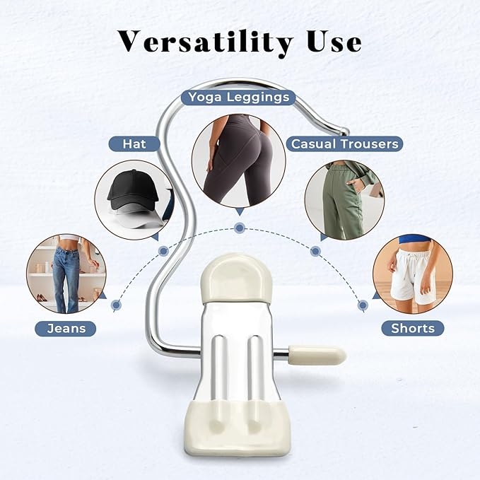 HOUSE DAY Legging and Yoga Pants Hangers with Clips 60 Pack, Closet Organizer Clips, Space Saving Hanging Clips for Hat, Bag, and Home Storage - Ivory
