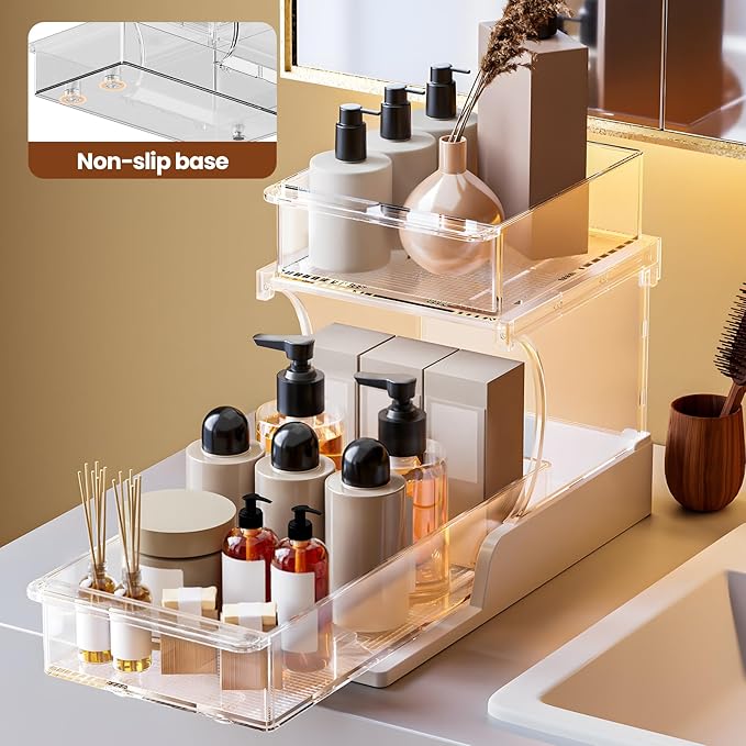 Dayacoco 2 Tier Bathroom Organizers and Storage, Bathroom Counter Organizer, Under Sink Organizer Bathroom, Bathroom Under Sink Organizer, Bathroom Vanity Organizer, New for 2026, 1 Pack